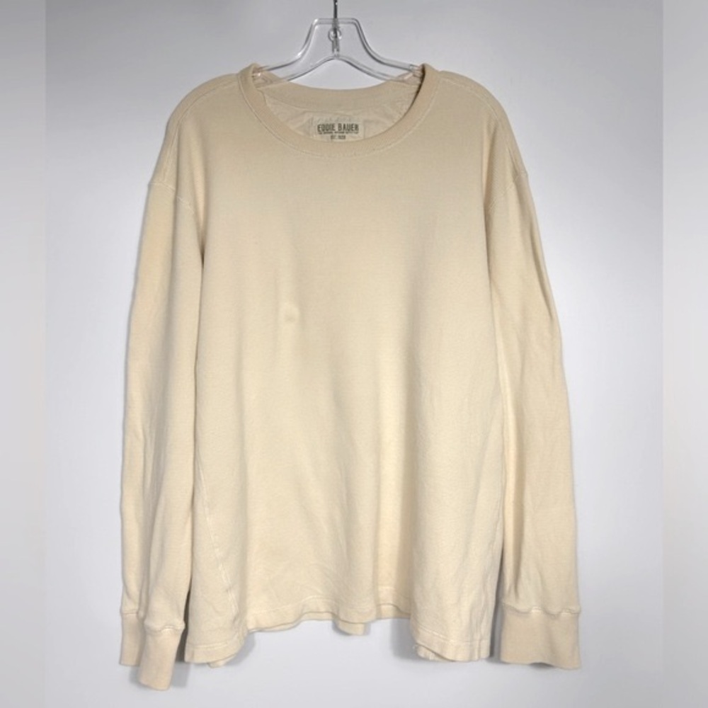 Eddie Bauer Long Sleeved 100% Cotton Shirt Pullover Size XXL Pale Yellow